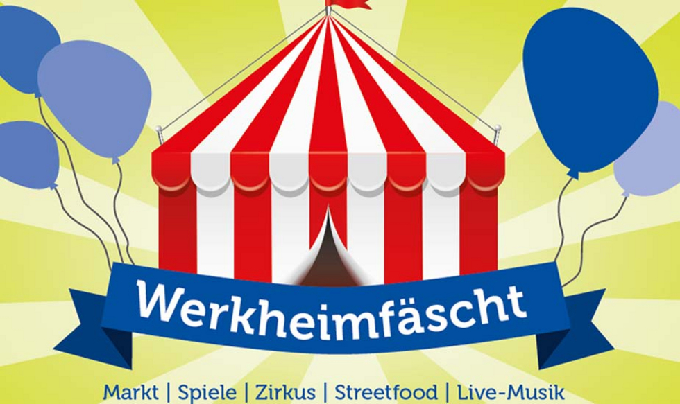 Wekheimfäscht 2017 Flyer mit einem Zirkuszelt 